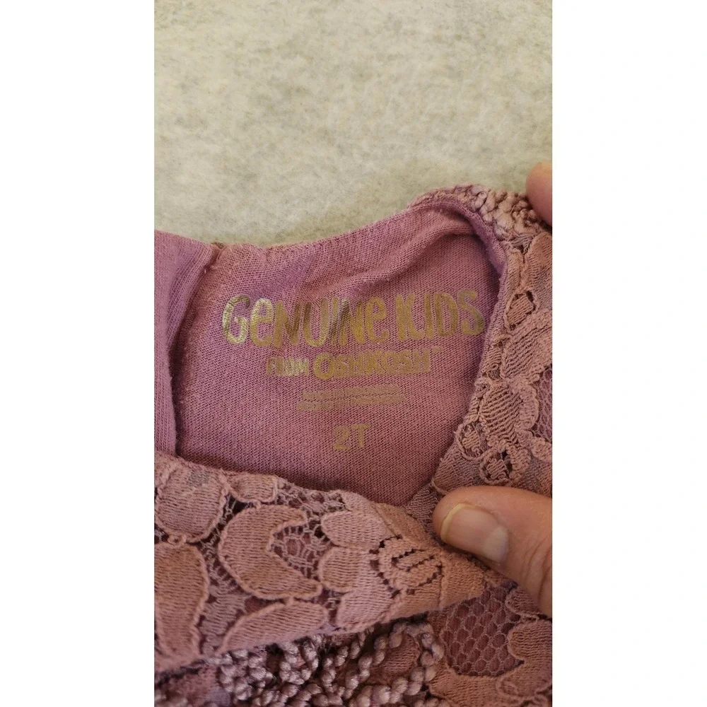 Genuine Kids from OshKosh Dress Girls‎ 2T Mauve Lace Floral Cap Sleeve Party